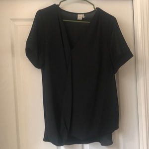 Black Polyester criss cross blouse size L